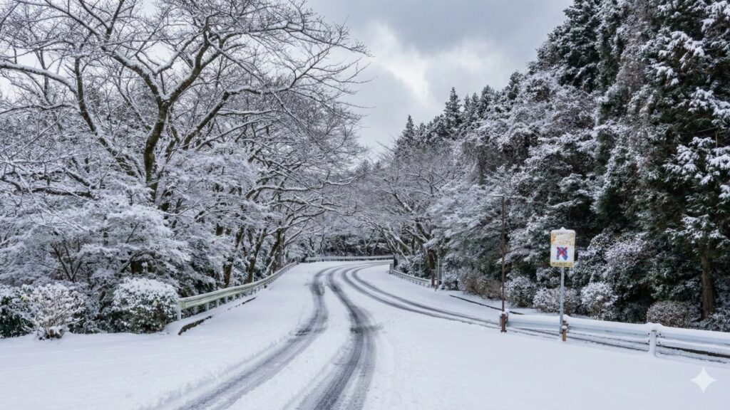 冬の箱根ターンパイク